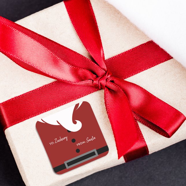 Personalisierter Santa Santa Santa Santa Santa Quadratischer Aufkleber (Personalized Santa Square Sticker)