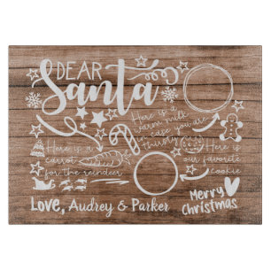 Personalisierter Santa Tray für Weihnachten Abend  Schneidebrett