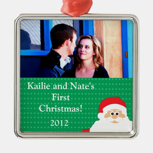 Personalisierter Santas Bart Ornament Aus Metall (Vorne)