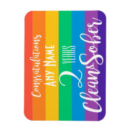 personalisierter, sauberer und nüchterner Regenbog Magnet