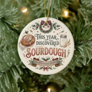 Personalisierter Sauerteig-Weihnachtsschmuck Keramik Ornament