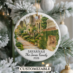 Personalisierter Savannah-Schmuck, Benutzerdefinie Keramik Ornament