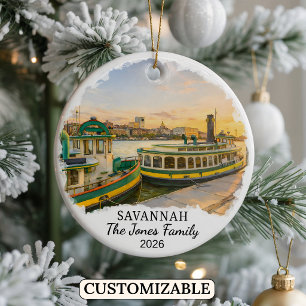 Personalisierter Savannah-Schmuck, Benutzerdefinie Keramik Ornament