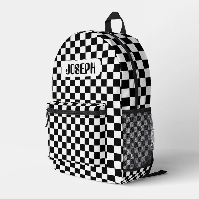 Personalisierter Schachbrett-Rucksack für Kinder Bedruckter Rucksack (Rückseitige Ecke Rechts)