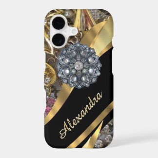 Personalisierter schicker eleganter Gold-Rhineston