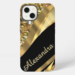 Personalisierter schicker eleganter schwarzer und iPhone hülle