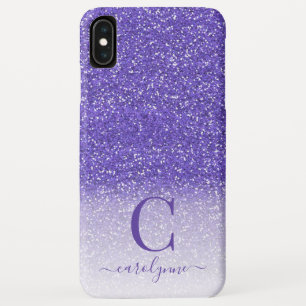 Personalisierter, schicker, girly lila Ombre-Glitt Case-Mate iPhone Hülle