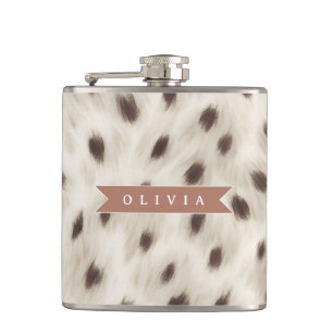 Personalisierter Schicker Neutraler Leopard Tierdr Flachmann