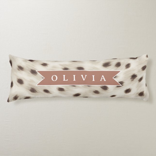 Personalisierter Schicker Neutraler Leopard Tierdr Seitenschläferkissen (Vorderseite)