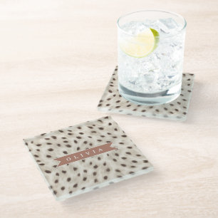 Personalisierter Schicker Neutraler Leoparden-Tier Glasuntersetzer