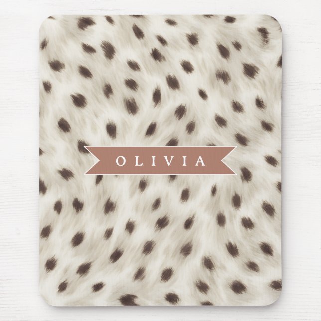 Personalisierter Schicker Neutraler Leoparden-Tier Mousepad (Vorne)