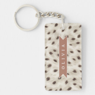 Personalisierter Schicker Neutraler Leoparden-Tier Schlüsselanhänger