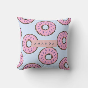 Personalisierter Schicker Rosa Streusel-Donut Kissen