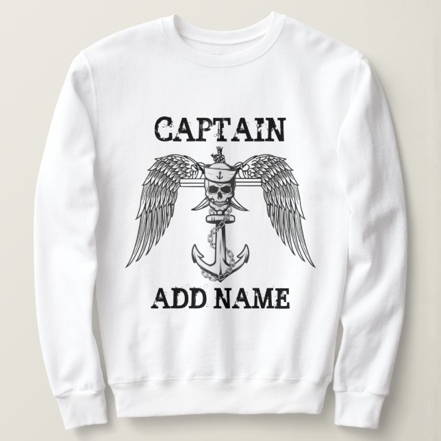 Personalisierter Schiffsführer Sweatshirt (Design vorne)