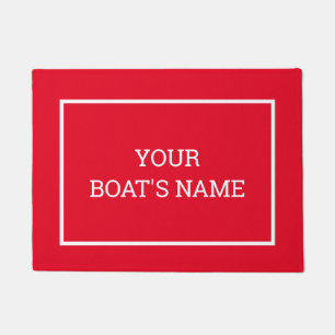 Personalisierter Schiffsname Dock Mat Red Fußmatte