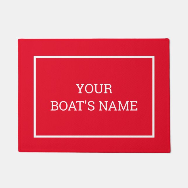 Personalisierter Schiffsname Dock Mat Red Fußmatte (Vorderseite)