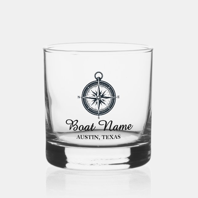 Personalisierter Schiffsname Whiskyglas (Vorderseite)