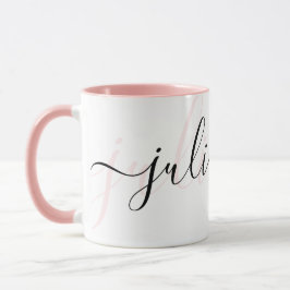 Personalisierter, schimmernder Rosa und Schwarz Tasse