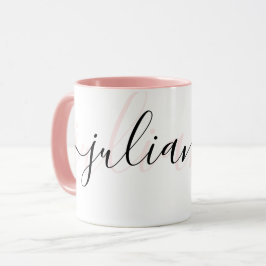 Personalisierter, schimmernder Rosa und Schwarz Tasse