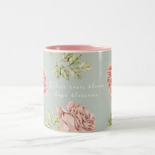 Personalisierter Schlamm mit Rose Zweifarbige Tasse