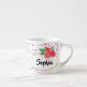 Personalisierter Schlamm, Rose Blume Becher, indiv Espressotasse