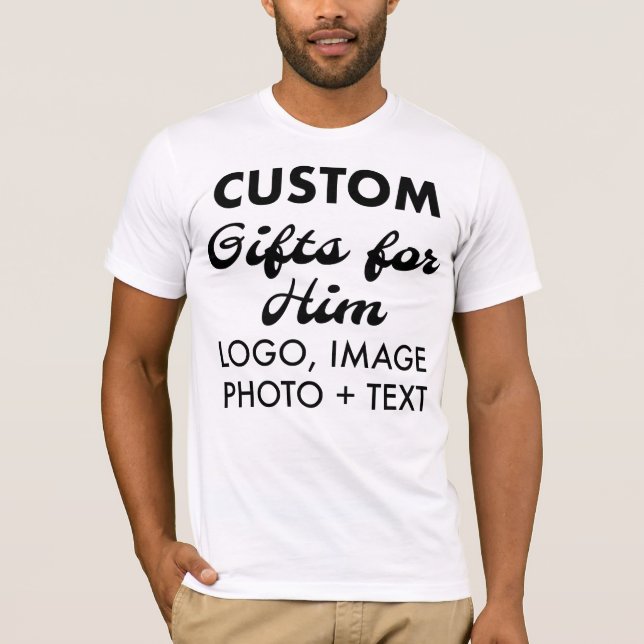 Personalisierter, schlanker weißer T - Shirt (Vorderseite)