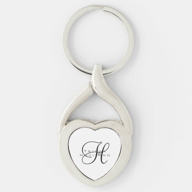 Personalisierter Schlüsselanhänger mit Monogramm (Vorderseite)