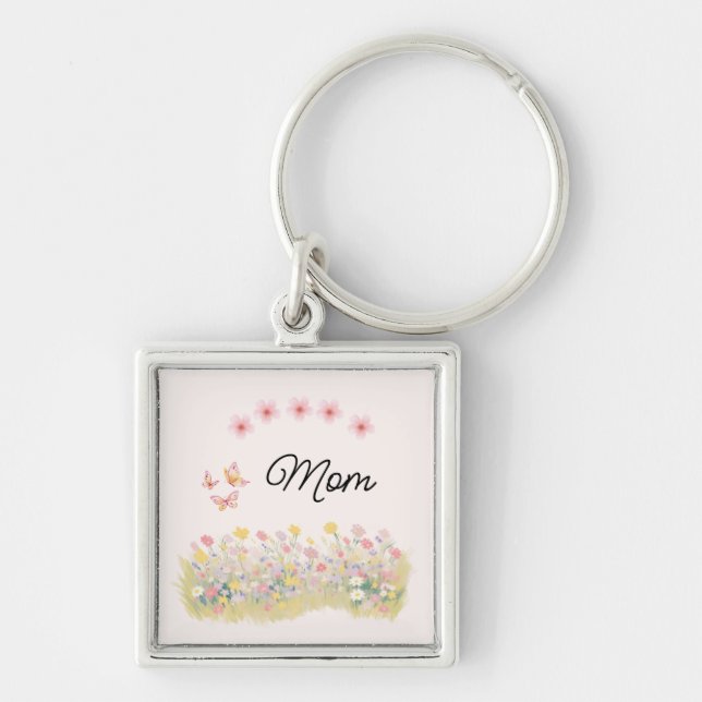 Personalisierter Schlüsselanhänger mit Wildblumen- (Vorne)
