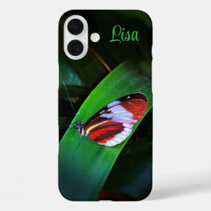 Personalisierter Schmetterling auf Leaf Apple iPho iPhone 16 Plus Hülle