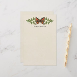 Personalisierter Schmetterling Botanischer Vintage Briefpapier