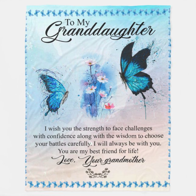 Personalisierter Schmetterling für meine Enkelin Fleecedecke (Vorderseite)