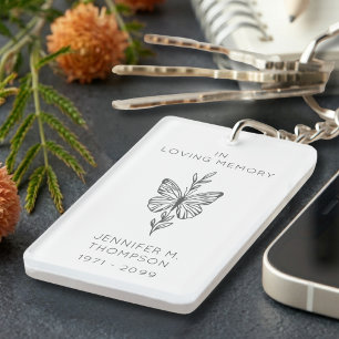 Personalisierter Schmetterling in Liebe Erinnerung Schlüsselanhänger