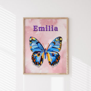 Personalisierter Schmetterling-Individuelle Name P Poster
