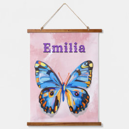 Personalisierter Schmetterling-Individuelle Name P Wandteppich Mit Holzrahmen