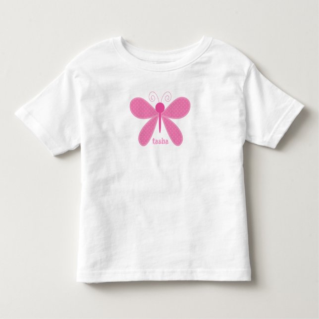 Personalisierter Schmetterling Kinder T - Shirt (Vorderseite)
