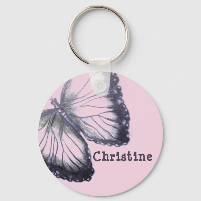 Personalisierter Schmetterling Schlüsselanhänger (Vorderseite)
