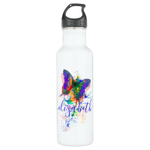 Personalisierter Schmetterling-Splatter   Edelstahlflasche