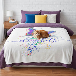 Personalisierter Schmetterling-Splatter Fleecedecke
