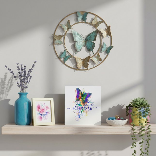 Personalisierter Schmetterling-Spritzer Fotoplatte (Von Creator hochgeladen)