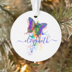 Personalisierter Schmetterling-Spritzer Ornament