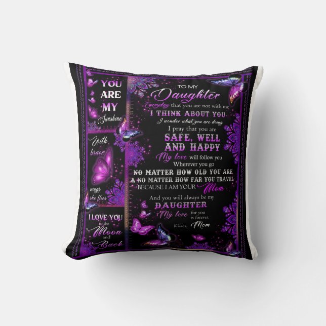 Personalisierter Schmetterling zu meinem Töchterfl Kissen (Vorderseite)