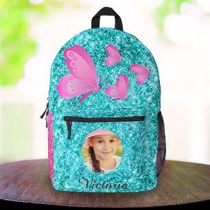 Personalisierter Schmetterlings-Rucksack für Mädch Bedruckter Rucksack