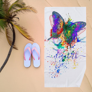 Personalisierter Schmetterlingssplatter Strandtuch