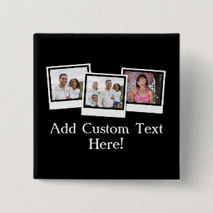 Personalisierter Schnappschuß 3-Foto gestaltet Button
