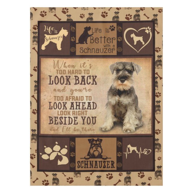 Personalisierter Schnauzer Dog Blanket Geschenk, H Tischdecke (Vorderseite)