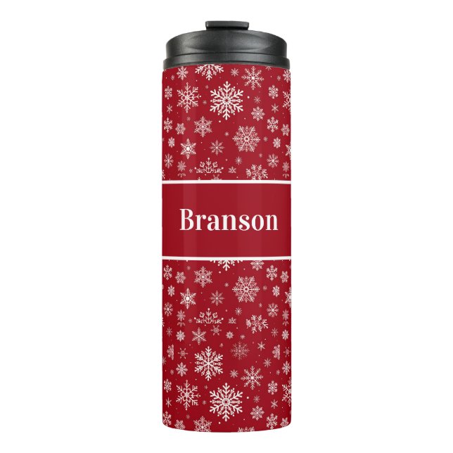 Personalisierter Schneeflocken-Thermal-Tumbler Thermosbecher (Vorderseite)
