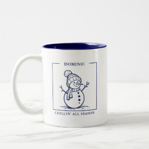 Personalisierter Schneemann-Becher – Ein Winterver Zweifarbige Tasse