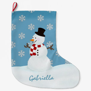 Personalisierter Schneemann Großer Weihnachtsstrumpf