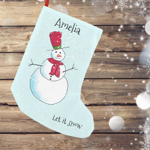Personalisierter Schneemann Kleiner Weihnachtsstrumpf