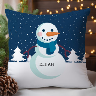 Personalisierter Schneemann-Schal Weihnachten Kissen